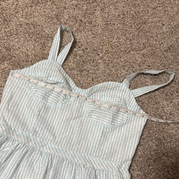 BB Dakota Light Blue and White Striped Sundress - Picture 8 of 9